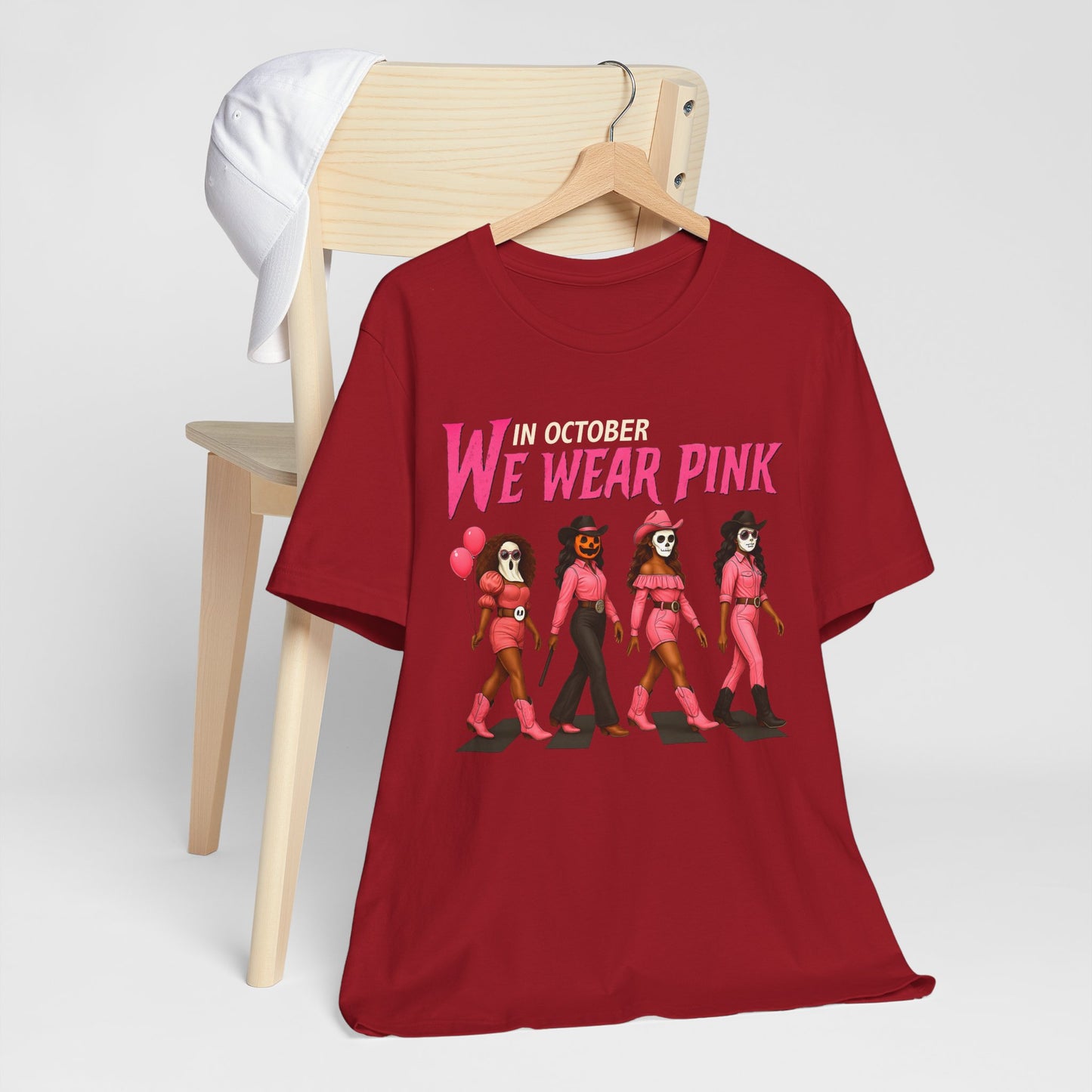 In October We Wear Pink Shirt – Spooky Cowgirl Western Halloween Tee