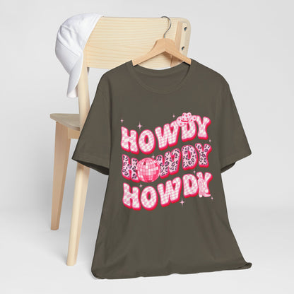 Howdy Pink Cowgirl Shirt – Leopard Disco Western Rodeo Country Girl Tee