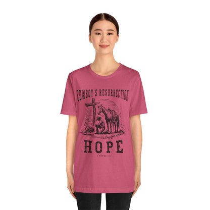 Cowboy’s Resurrection Hope Shirt – Christian Cross Western Rodeo Tee