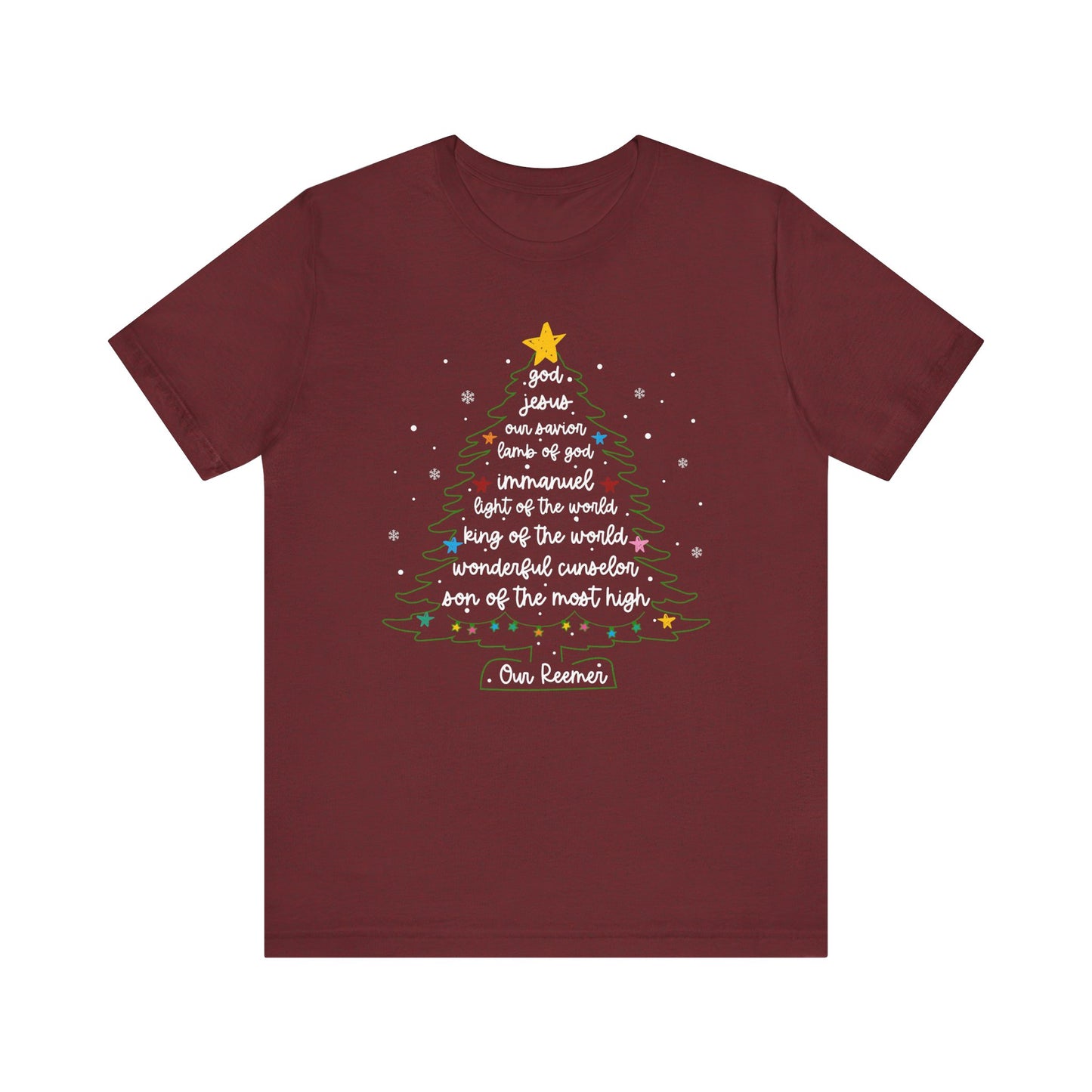 Christian Christmas Tree Sayings Shirt – God Jesus Savior Faith Holiday Tee