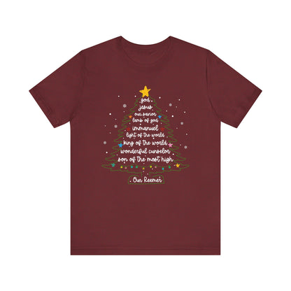 Christian Christmas Tree Sayings Shirt – God Jesus Savior Faith Holiday Tee