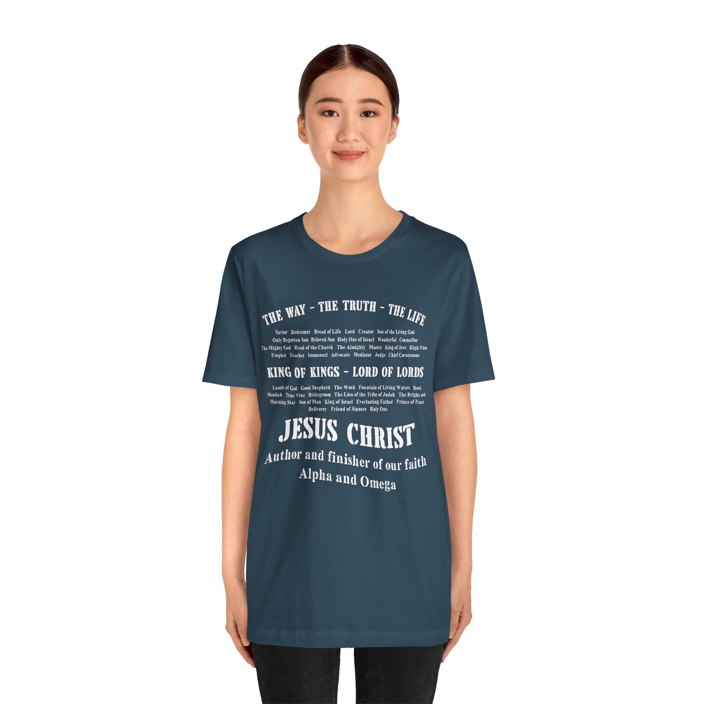 Names of God Shirt – The Way The Truth The Life Christian Scripture Faith Tee