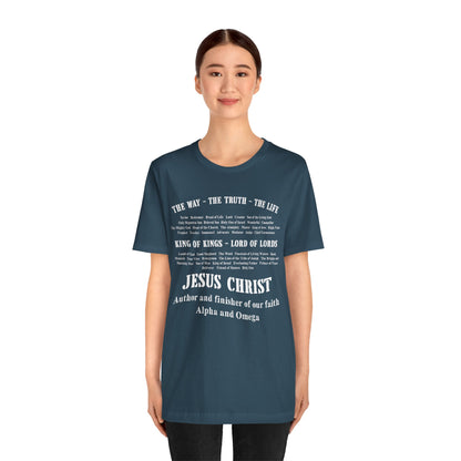 Names of God Shirt – The Way The Truth The Life Christian Scripture Faith Tee