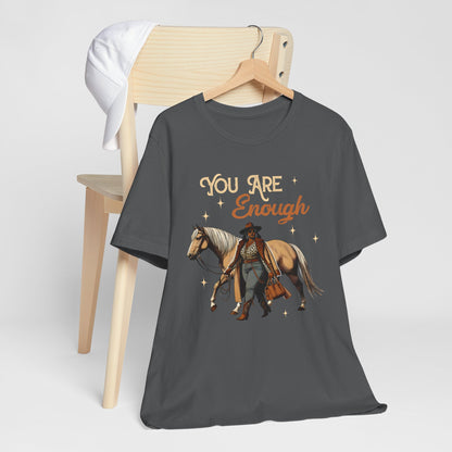 You Are Enough Shirt – Christian Bible Black Cowgirl Western Texas Tee