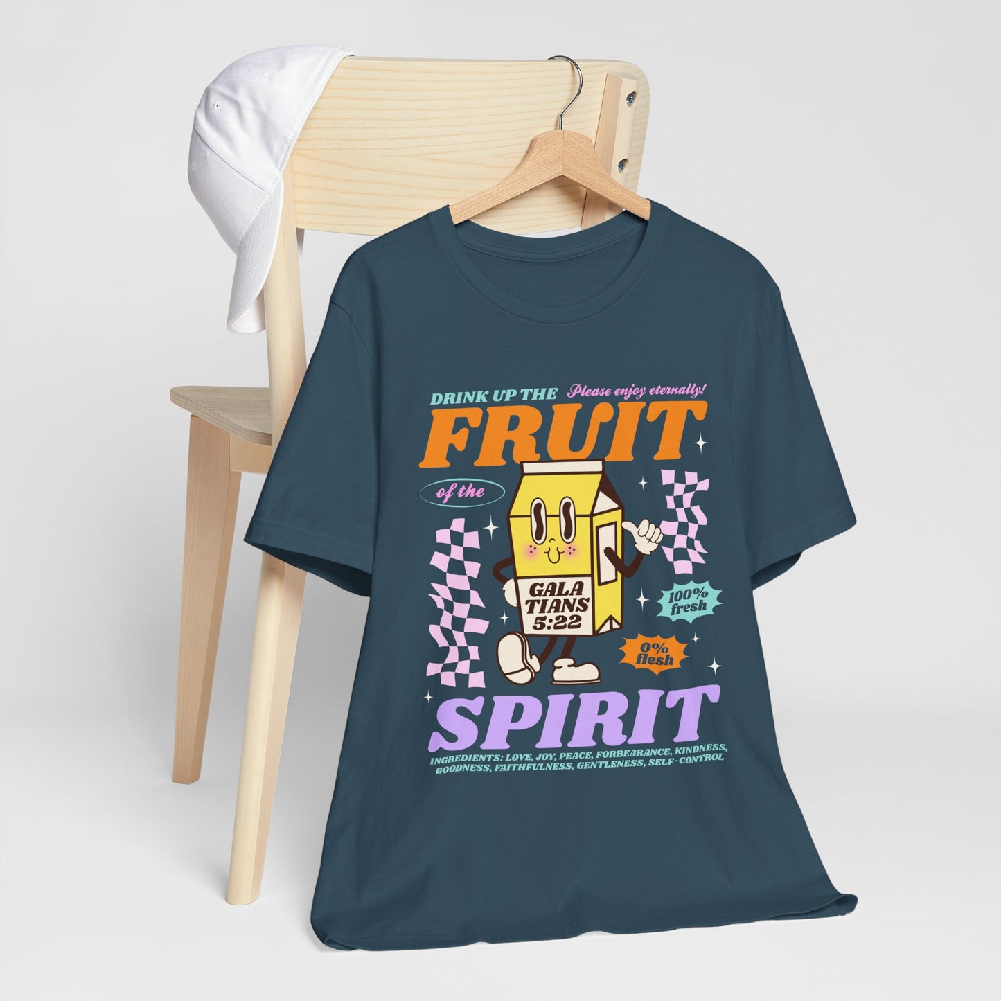 Christian Fruit Shirt – Drink Up Milk Bottle Faith Graphic Tee