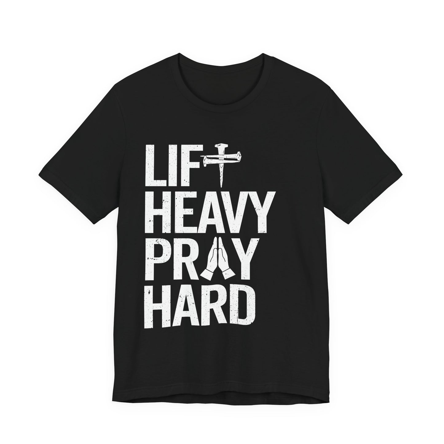 Lift Heavy Pray Hard Cross Nails Trendy Christ Gym Vintage T-Shirt