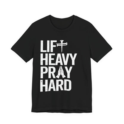 Lift Heavy Pray Hard Cross Nails Trendy Christ Gym Vintage T-Shirt