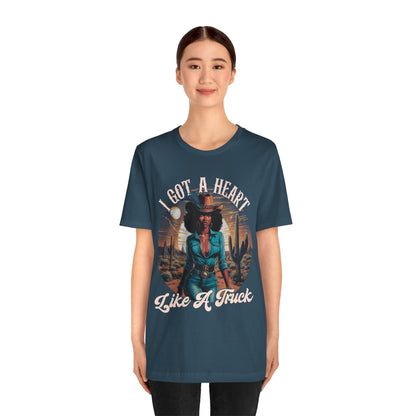 Heart Like A Truck Shirt – Black Cowgirl Christian Desert Western Tee