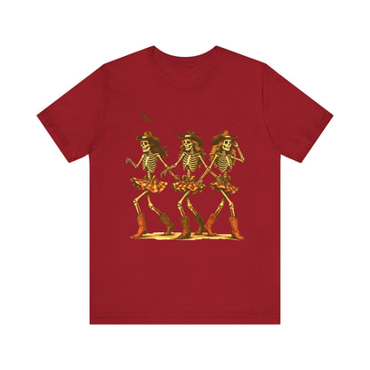 Skeleton Cowgirls Shirt Line Dancing Western Halloween Rodeo Tee