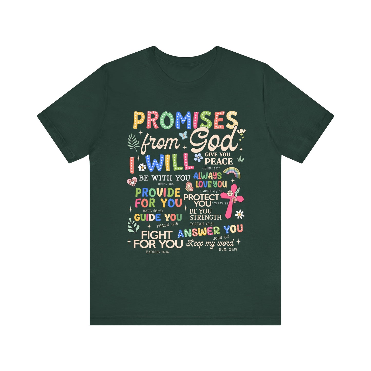 Promises From God Shirt – Christian Women’s Bible Verse Cross Faith Scripture Tee