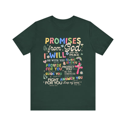 Promises From God Shirt – Christian Women’s Bible Verse Cross Faith Scripture Tee