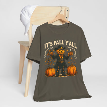 It’s Fall Y’all Shirt – Funny Pumpkin Cowboy Western Halloween Rodeo Tee