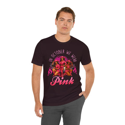 In October We Wear Pink Shirt – Western Cowgirl Breast Cancer Awareness Tee