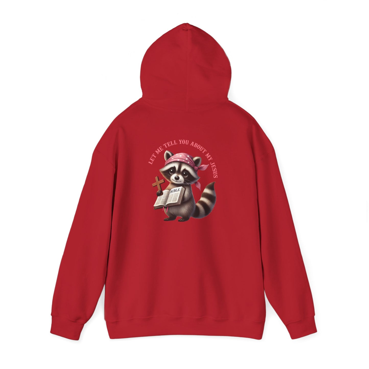 Let Me Tell You About My Jesus Hoodie – Cute Raccoon Bible Christian Pullover