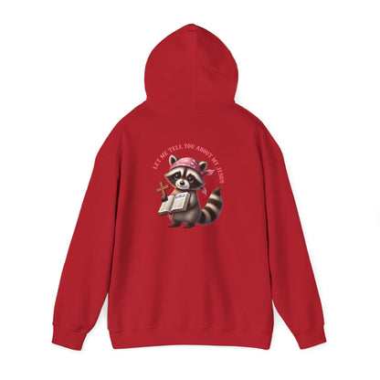 Let Me Tell You About My Jesus Hoodie – Cute Raccoon Bible Christian Pullover