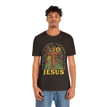 There Was Jesus Shirt – Retro Christian Floral Cross Worship Vintage Faith Tee