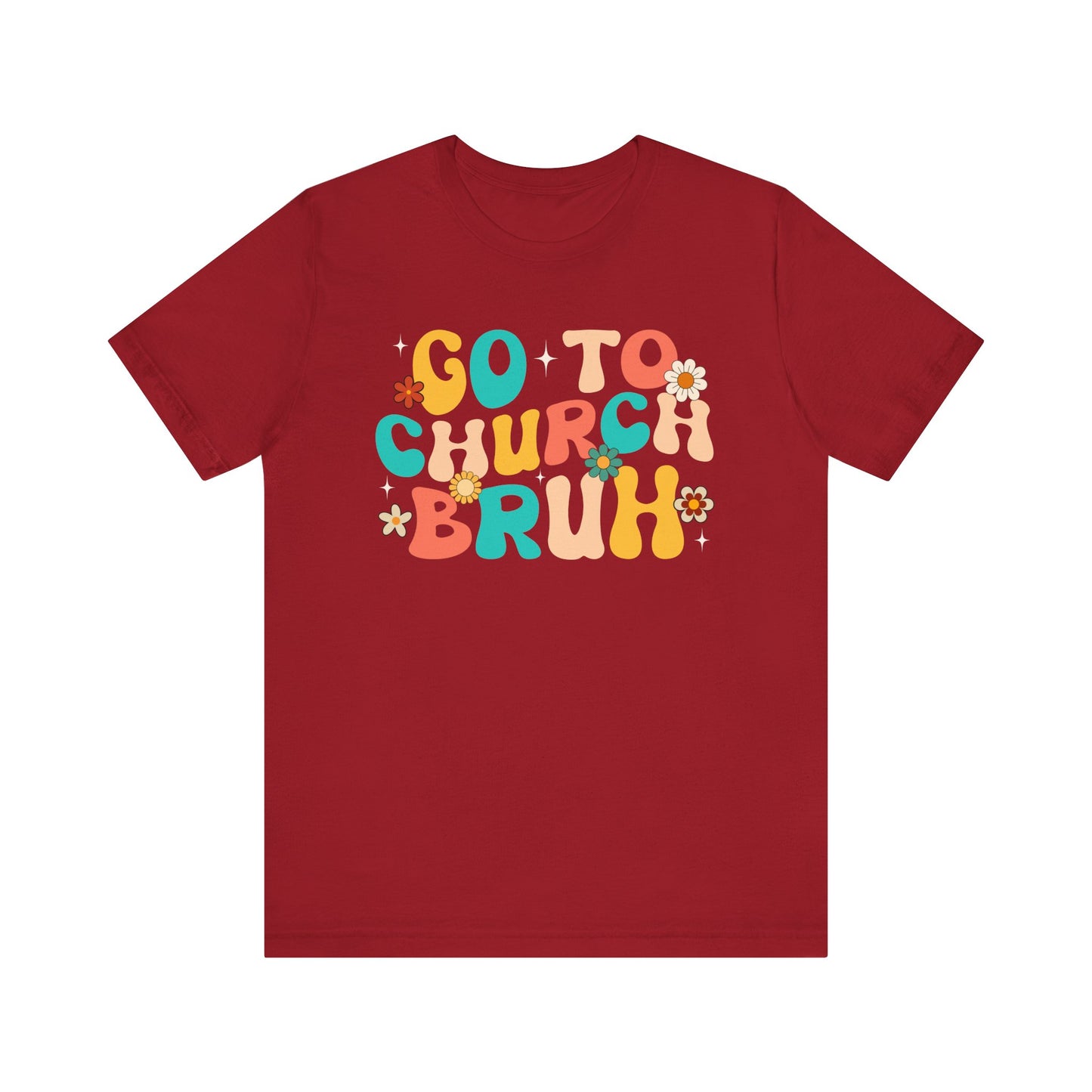 Go to Church Bruh Shirt – Funny Retro Groovy Christian Hippie Flower Faith Tee