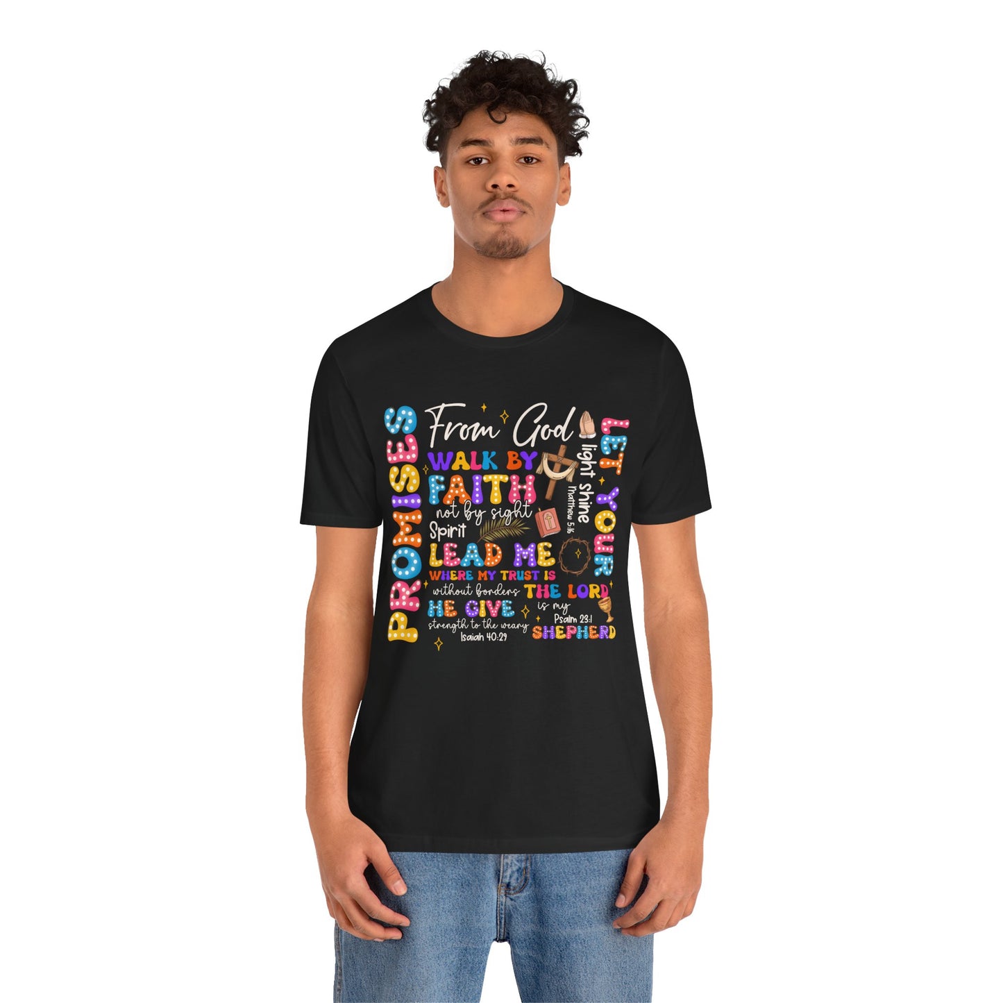 Walk by Faith Not by Sight Shirt – Christian 2 Corinthians 5:7 Groovy Scripture Tee