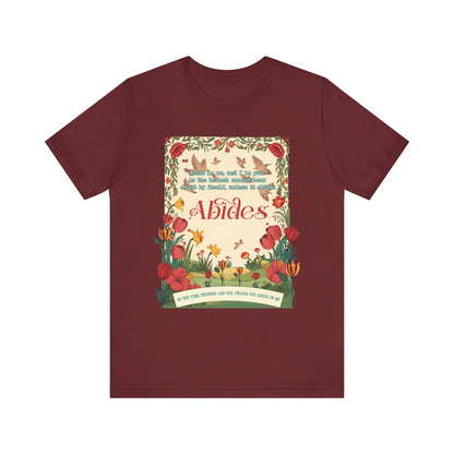 Abide in Me Shirt – Christian John 15:4 Bible Verse Floral Faith Graphic Tee