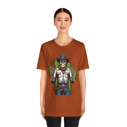 Skeleton Cowboy Howdy Shirt – Rock Hand Skull Western Rodeo Texas Tee