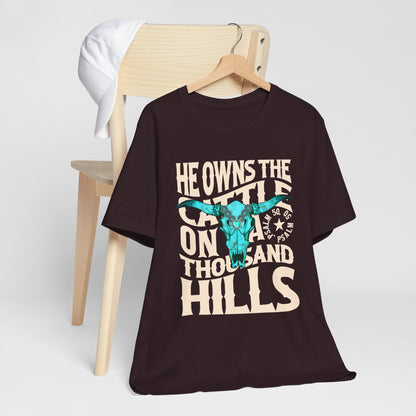 He Owns the Cattle on a Thousand Hills Shirt – Psalm 50:10 Western Christian Cowboy Tee