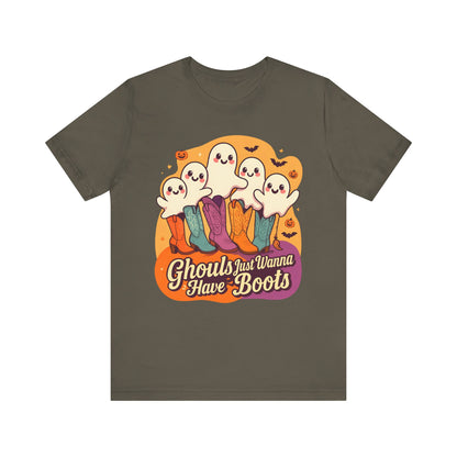 Ghouls Just Wanna Have Boots Shirt – Western Cowgirl Ghost Halloween Tee