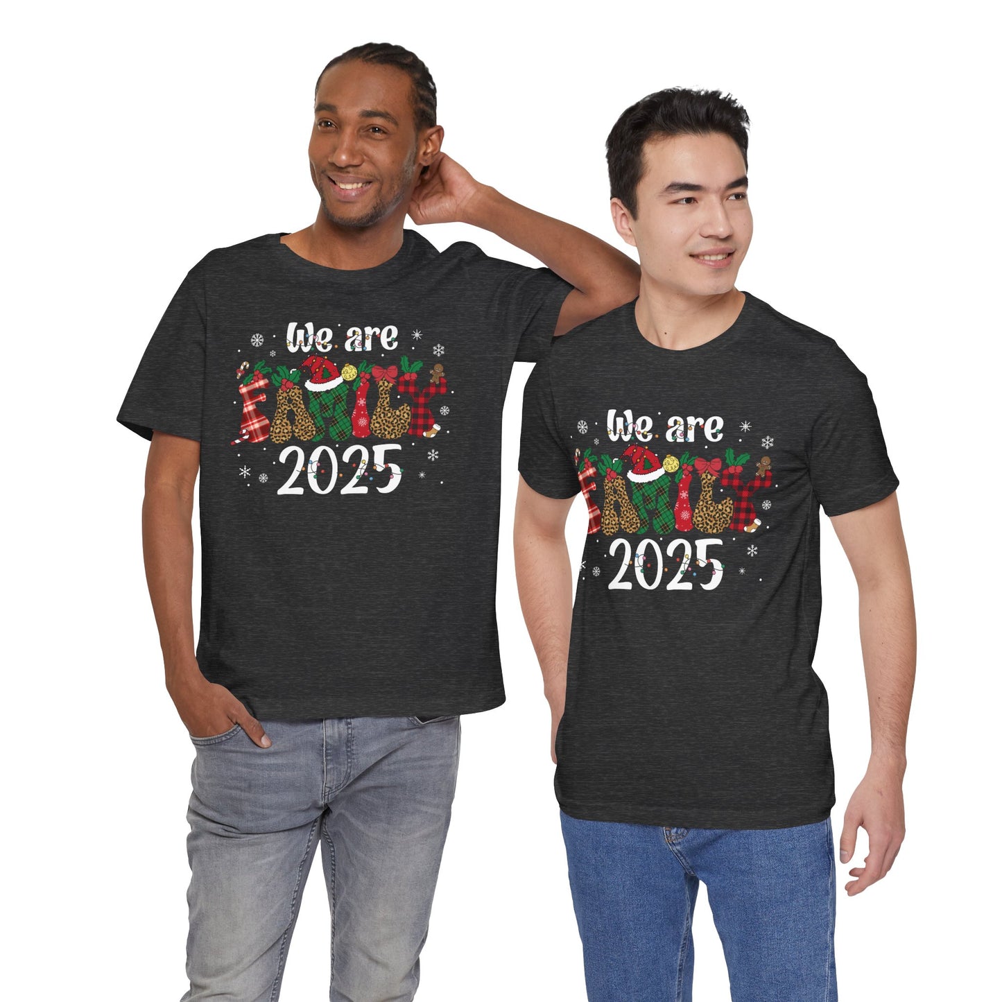 Retro Groovy We Are Family Christmas Shirt – Funky Reindeer Matching Holiday Tee