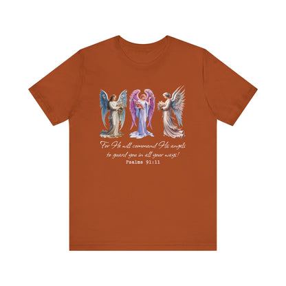 Angel Guardian Shirt – Christian Bible Verse Psalm 91:11 Faith Tee