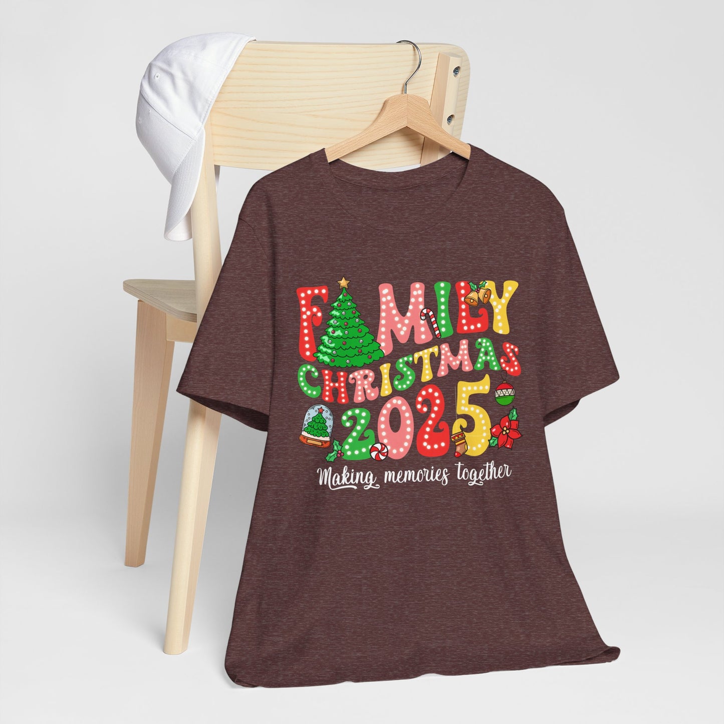 Family Christmas 2025 Shirt – Retro Groovy Xmas Lights Matching Holiday Tee