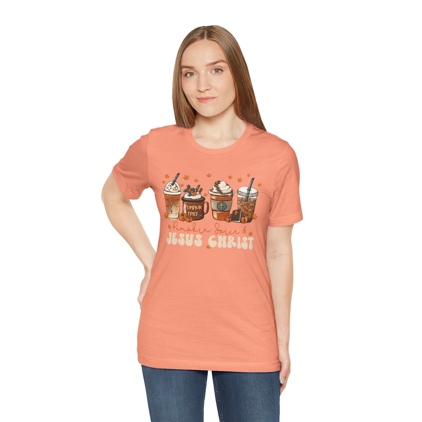 Coffee Pumpkin Spice & Jesus Christ Shirt – Christian Fall Latte Thanksgiving Tee