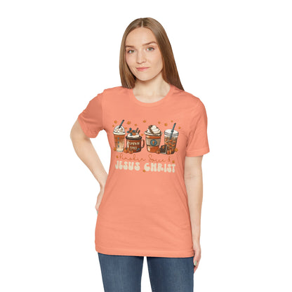 Coffee Pumpkin Spice & Jesus Christ Shirt – Christian Fall Latte Thanksgiving Tee