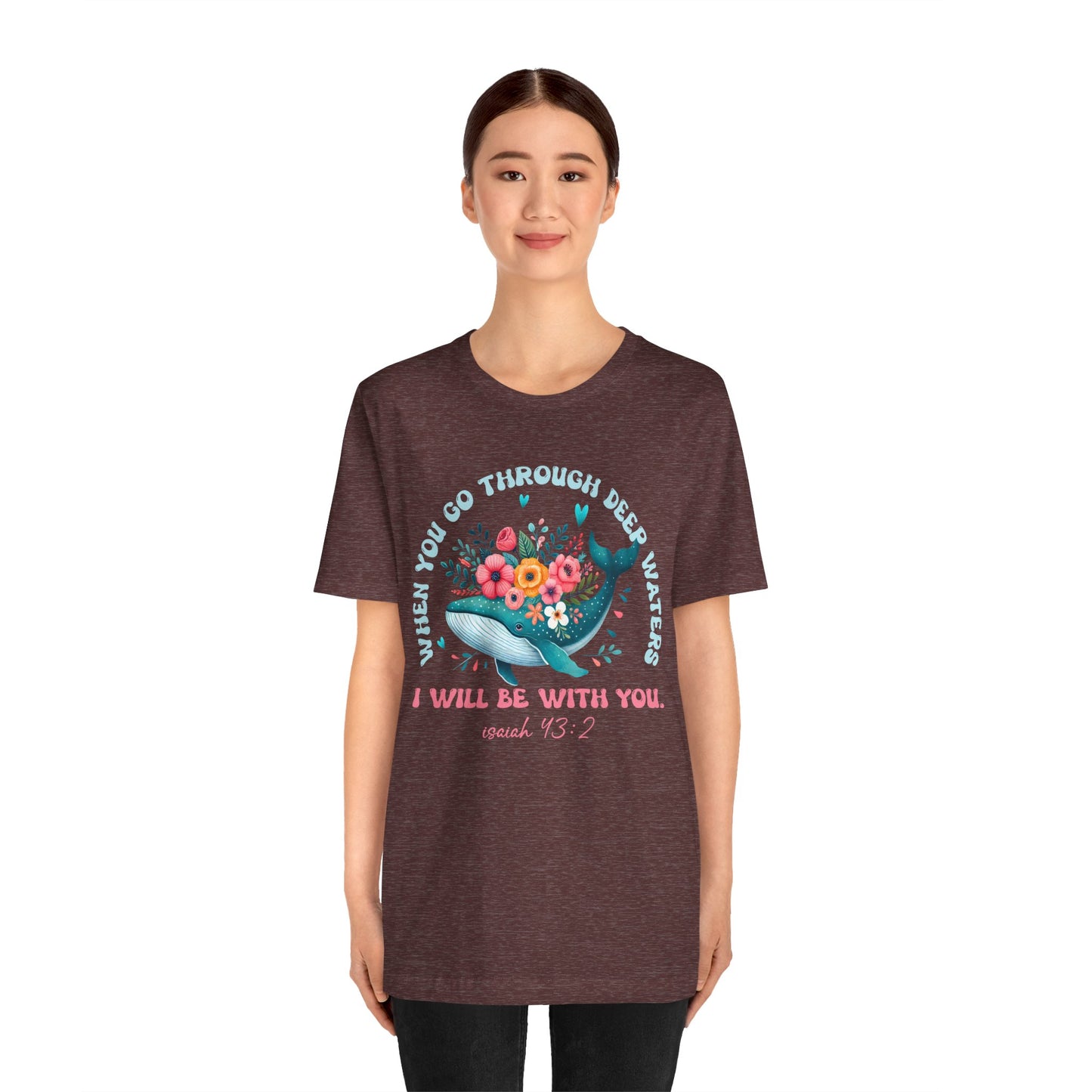 When You Go Through Deep Waters Shirt – Isaiah 43:2 Groovy Christian Faith Tee