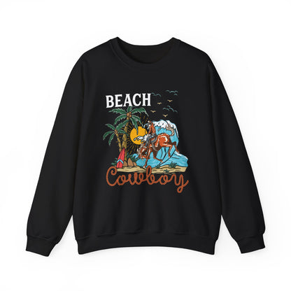 Beach Cowboy Sweatshirt – Tropical Palm Tree Western Rodeo Texas Pullover