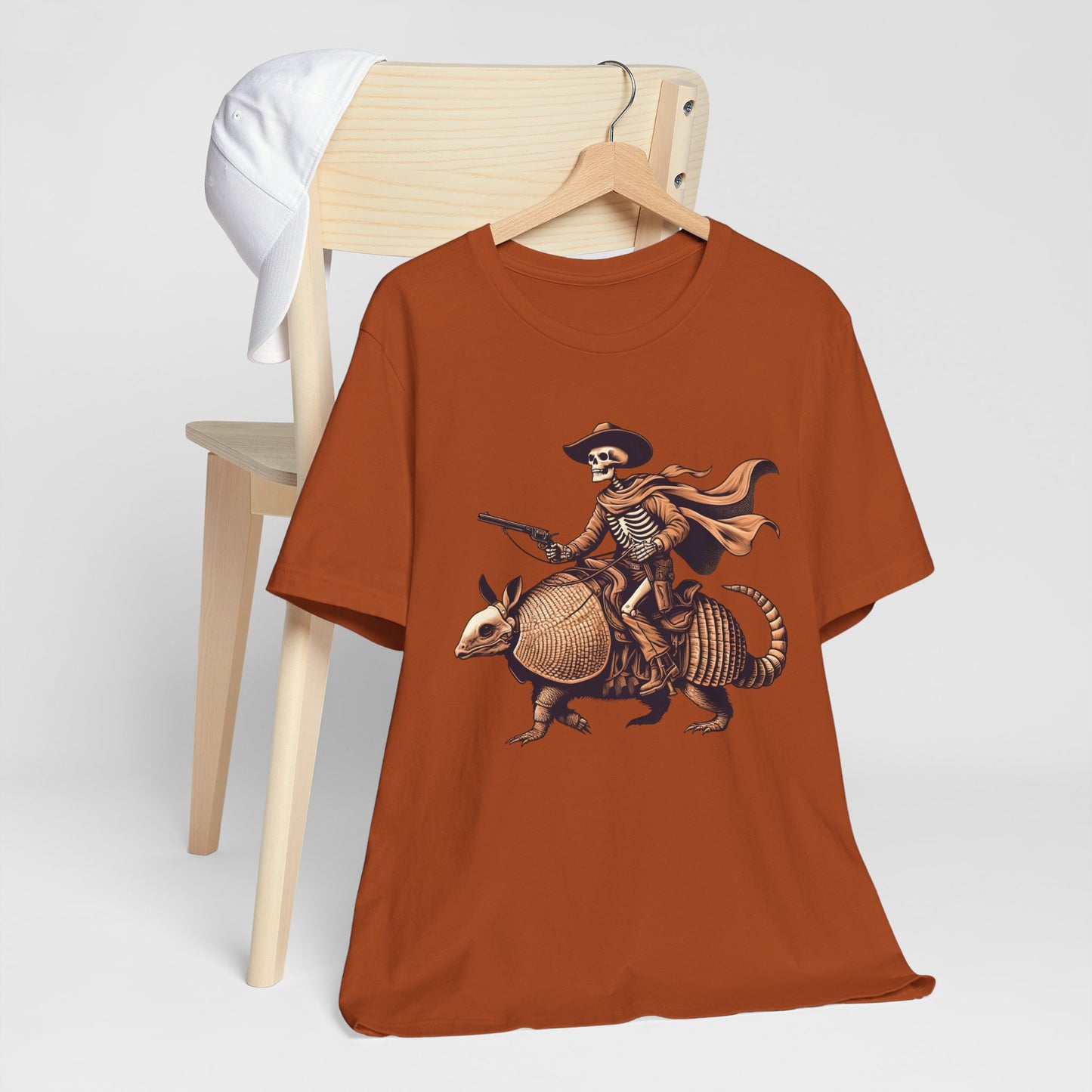 Cowboy Skeleton Riding Armadillo Shirt – Howdy Western Texas Rodeo Tee