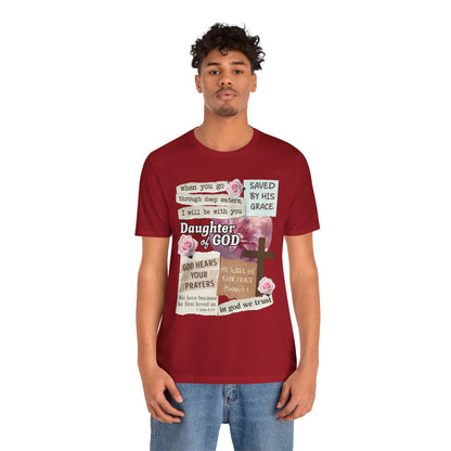 Daughter of God Shirt – Christian Floral Bible Verse Encouraging Faith Tee for Women