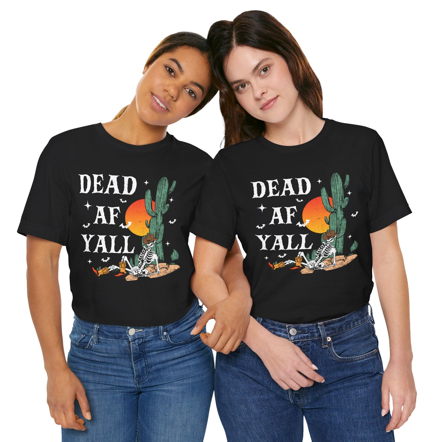 Dead AF Y’all Shirt – Western Skeleton Cowboy Spooky Halloween Tee