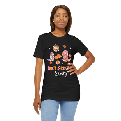 Boot Scootin’ Spooky Shirt – Retro Howdy Cowgirl Western Halloween Fall Tee