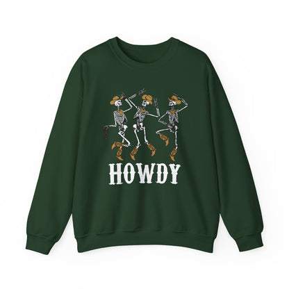 Howdy Cowboy Skeleton Sweatshirt – Western Dancing Boots Horse Pullover