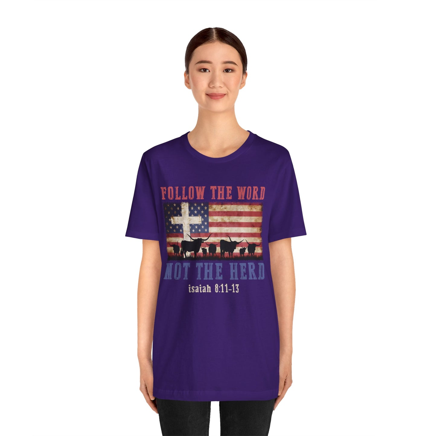 Follow the Word Not the Herd Shirt – Faith US Flag Christian Western Tee