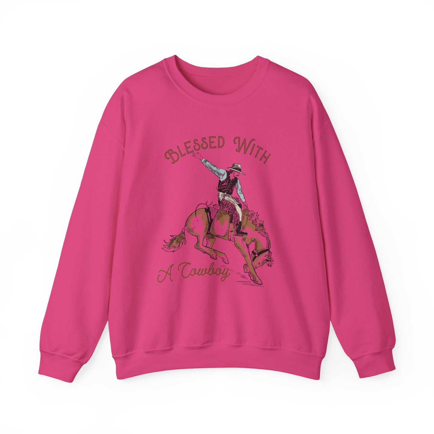 Blessed with a Cowboy Sweatshirt – Retro Christian Western Rodeo Pullover