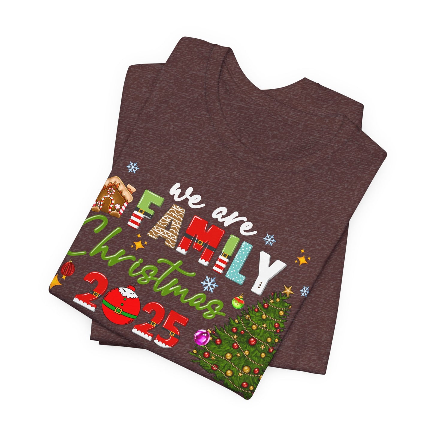 We Are Family Christmas Shirt – Matching Holiday Tee with Christmas Tree Lights