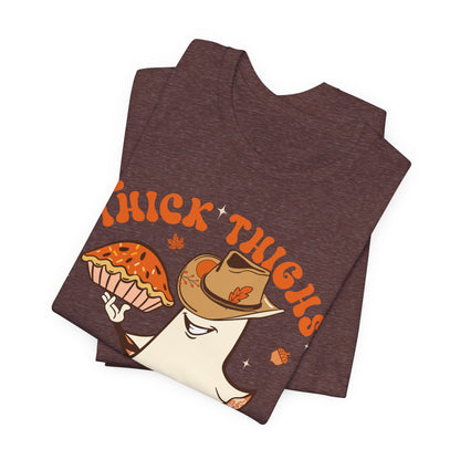Thick Thighs Pumpkin Pies Shirt – Funny Howdy Ghost Western Halloween Tee