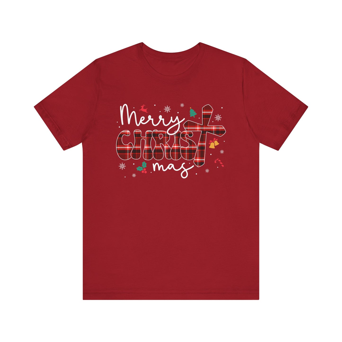 Merry Christmas Cross Shirt – Christian Buffalo Plaid Family Pajama Tee