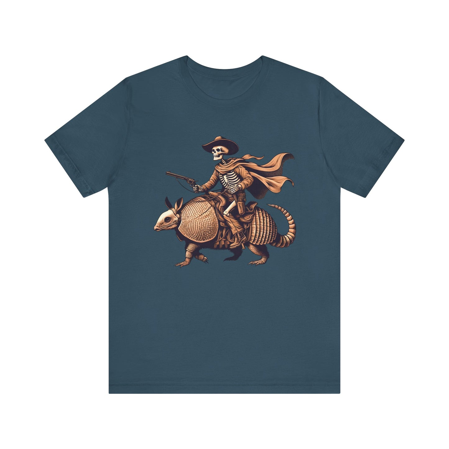 Cowboy Skeleton Riding Armadillo Shirt – Howdy Western Texas Rodeo Tee