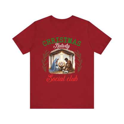 Christmas Nativity Social Club Shirt – Christian Nativity Scene Holiday Tee