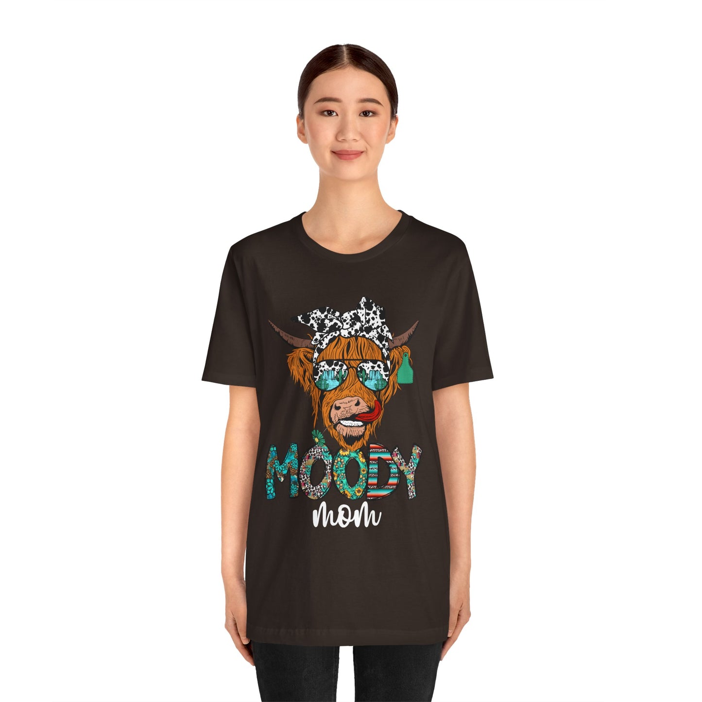 Western Moody Mom Shirt – Highland Cow Sunglasses Country Life Ranch Vibe Tee