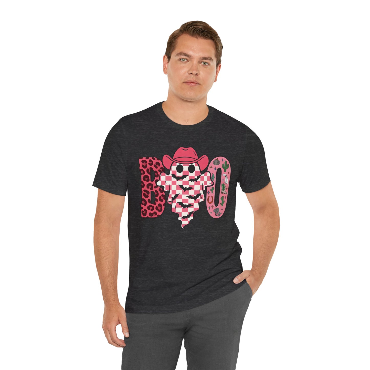 Pink BOO Shirt – Western Ghost Cowgirl Hat Halloween Tee