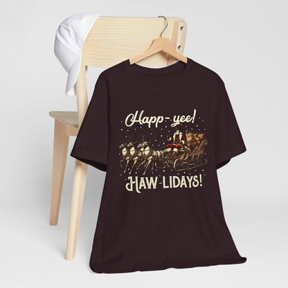 Happy Yeehaw Holidays Shirt – Western Santa Howdy Funny Country Christmas Tee