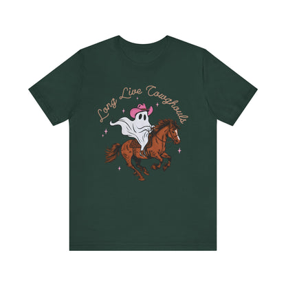 Long Live Cowghouls T-Shirt, Western Ghost Cowgirl Halloween Tee, Spooky Rodeo Shirt