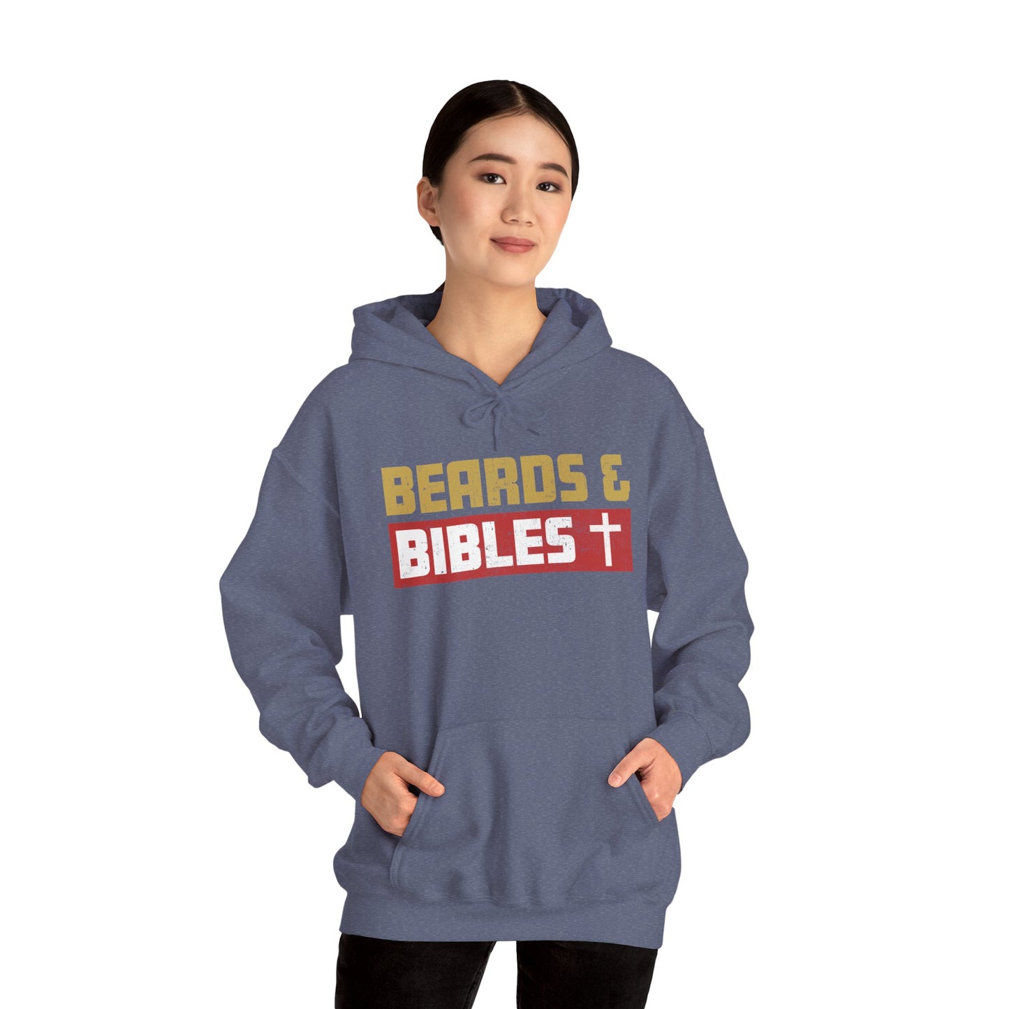 Beards and Bibles Dad Hoodie – Christian Retro Father’s Day Pullover